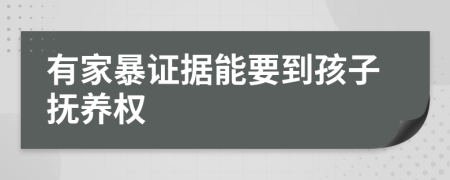 有家暴证据能要到孩子抚养权