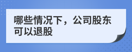 哪些情况下，公司股东可以退股