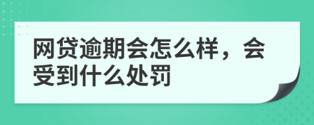 网贷逾期会怎么样，会受到什么处罚