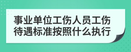 事业单位工伤人员工伤待遇标准按照什么执行