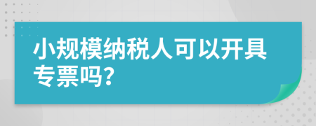 小规模纳税人可以开具专票吗？