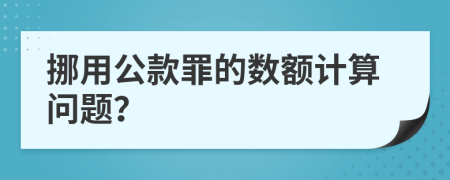 挪用公款罪的数额计算问题？