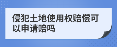 侵犯土地使用权赔偿可以申请赔吗