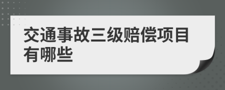 交通事故三级赔偿项目有哪些