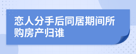 恋人分手后同居期间所购房产归谁