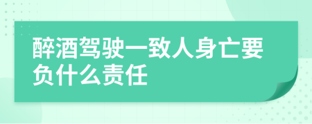 醉酒驾驶一致人身亡要负什么责任