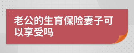 老公的生育保险妻子可以享受吗