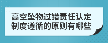 高空坠物过错责任认定制度遵循的原则有哪些