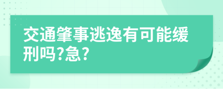 交通肇事逃逸有可能缓刑吗?急?