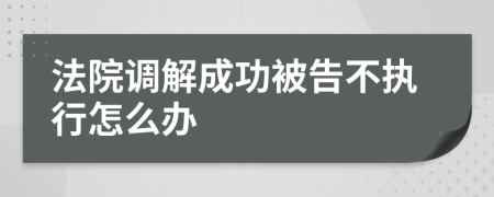 法院调解成功被告不执行怎么办