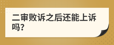 二审败诉之后还能上诉吗？