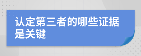 认定第三者的哪些证据是关键