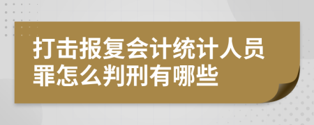 打击报复会计统计人员罪怎么判刑有哪些