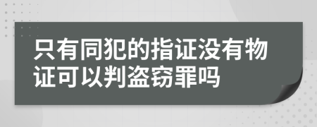 只有同犯的指证没有物证可以判盗窃罪吗