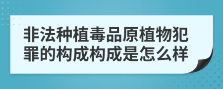 非法种植毒品原植物犯罪的构成构成是怎么样