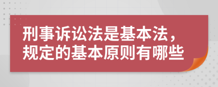 刑事诉讼法是基本法，规定的基本原则有哪些