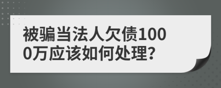 被骗当法人欠债1000万应该如何处理？