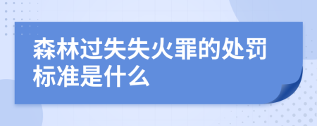 森林过失失火罪的处罚标准是什么