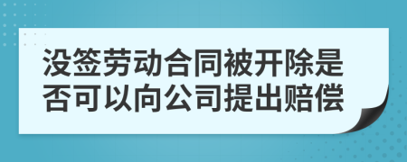 没签劳动合同被开除是否可以向公司提出赔偿