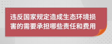 违反国家规定造成生态环境损害的需要承担哪些责任和费用