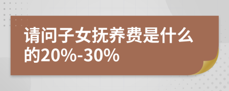 请问子女抚养费是什么的20%-30%