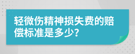 轻微伤精神损失费的赔偿标准是多少？