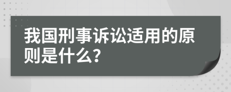 我国刑事诉讼适用的原则是什么？