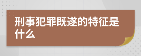 刑事犯罪既遂的特征是什么