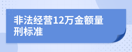 非法经营12万金额量刑标准