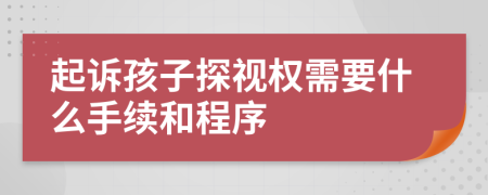 起诉孩子探视权需要什么手续和程序