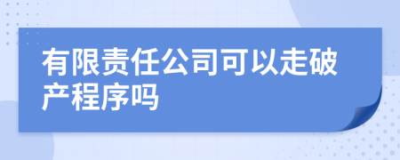 有限责任公司可以走破产程序吗