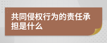 共同侵权行为的责任承担是什么