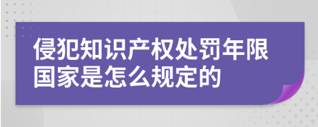 侵犯知识产权处罚年限国家是怎么规定的