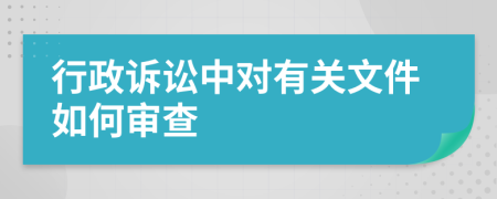 行政诉讼中对有关文件如何审查