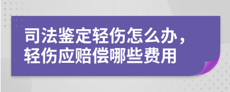 司法鉴定轻伤怎么办，轻伤应赔偿哪些费用