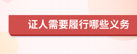 证人需要履行哪些义务