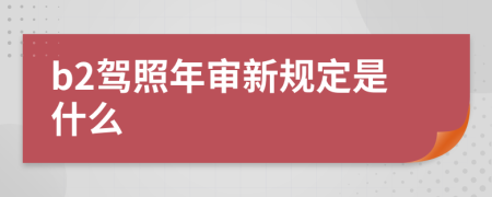 b2驾照年审新规定是什么