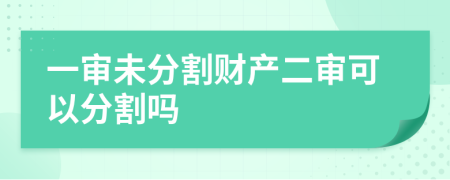 一审未分割财产二审可以分割吗