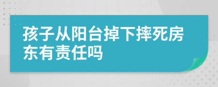 孩子从阳台掉下摔死房东有责任吗