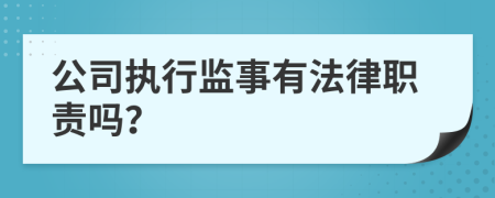 公司执行监事有法律职责吗？