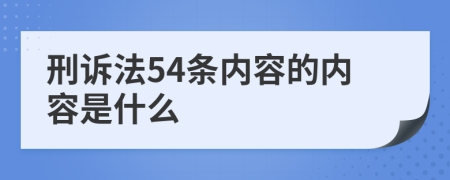 刑诉法54条内容的内容是什么