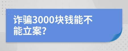 诈骗3000块钱能不能立案？