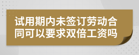 试用期内未签订劳动合同可以要求双倍工资吗