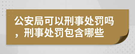 公安局可以刑事处罚吗，刑事处罚包含哪些