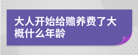 大人开始给赡养费了大概什么年龄