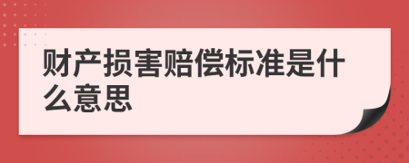 财产损害赔偿标准是什么意思