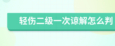 轻伤二级一次谅解怎么判