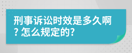 刑事诉讼时效是多久啊? 怎么规定的?