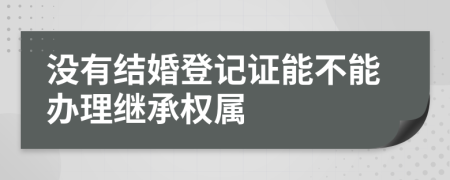 没有结婚登记证能不能办理继承权属