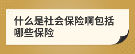 什么是社会保险啊包括哪些保险